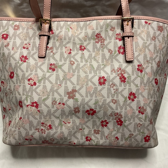 Michael kors Jet Set Charm Medium Floral Print Logo Tote Bag (NEW WITHOUT TAG) - Picture 3 of 6